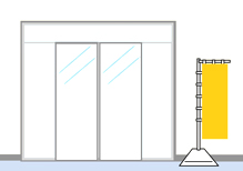 店頭にのぼりを設置